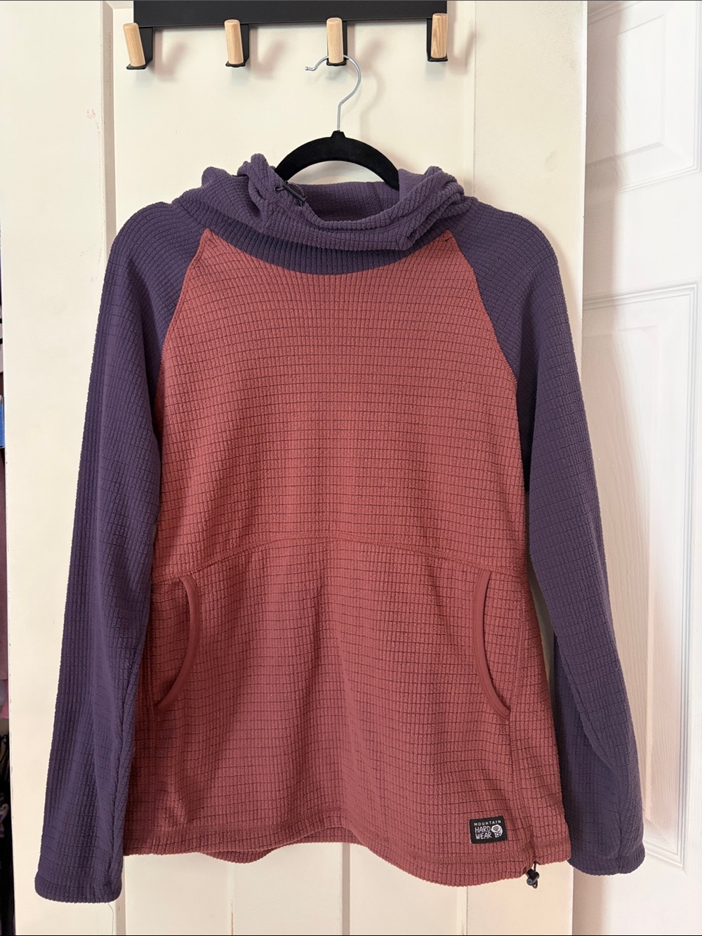 Mountain Hardwear Two-Tone Waffle Knit Cowl Neck Sweater